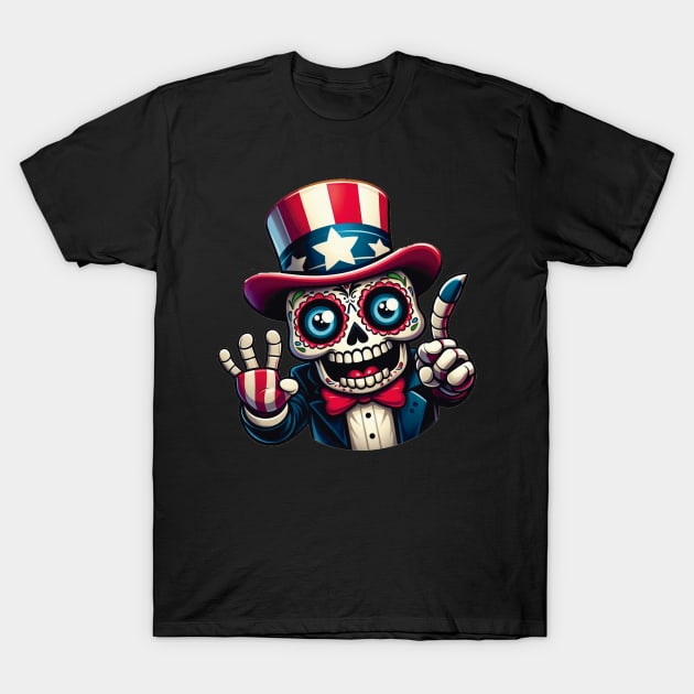 Sugar Skull Art - Don’t Fear the Reaper… He Wants You to Party T-Shirt by ImaginativeInkPOD